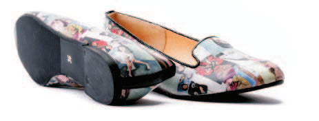 Baleriny Loafer z Kolorowym Nadrukiem