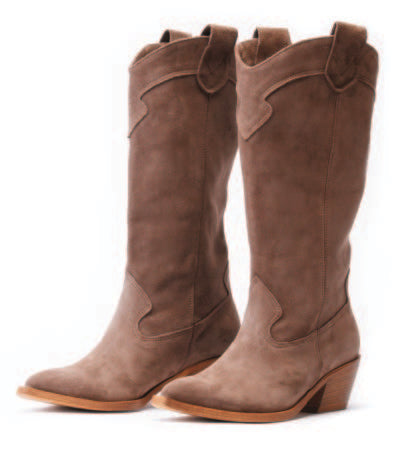 Taupe Suede Cowboy Boots