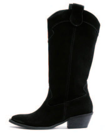 Black Suede Cowboy Boots