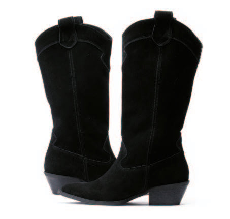 Black Suede Cowboy Boots