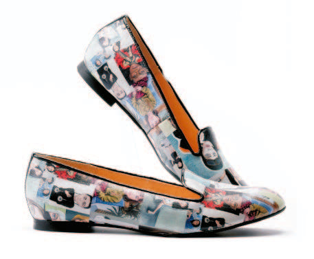Baleriny Loafer z Kolorowym Nadrukiem